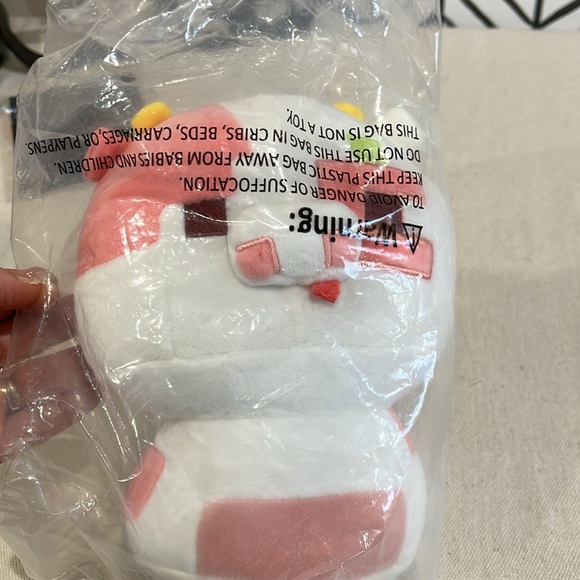 NWT Mewaii 8 Inch Mushroom Plush, Pink and White Cow Plush Pillow - Picture 3 of 7